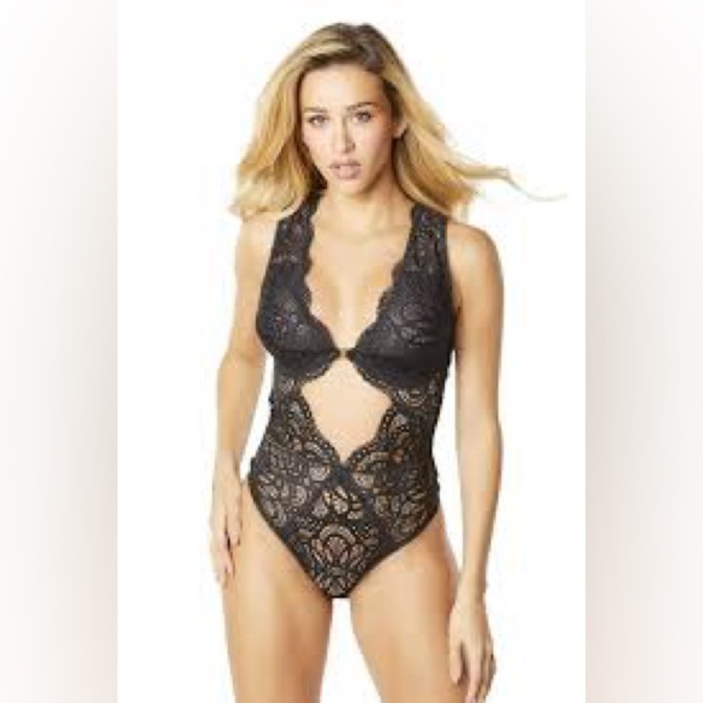 Black Lace Lingerie Bodysuit